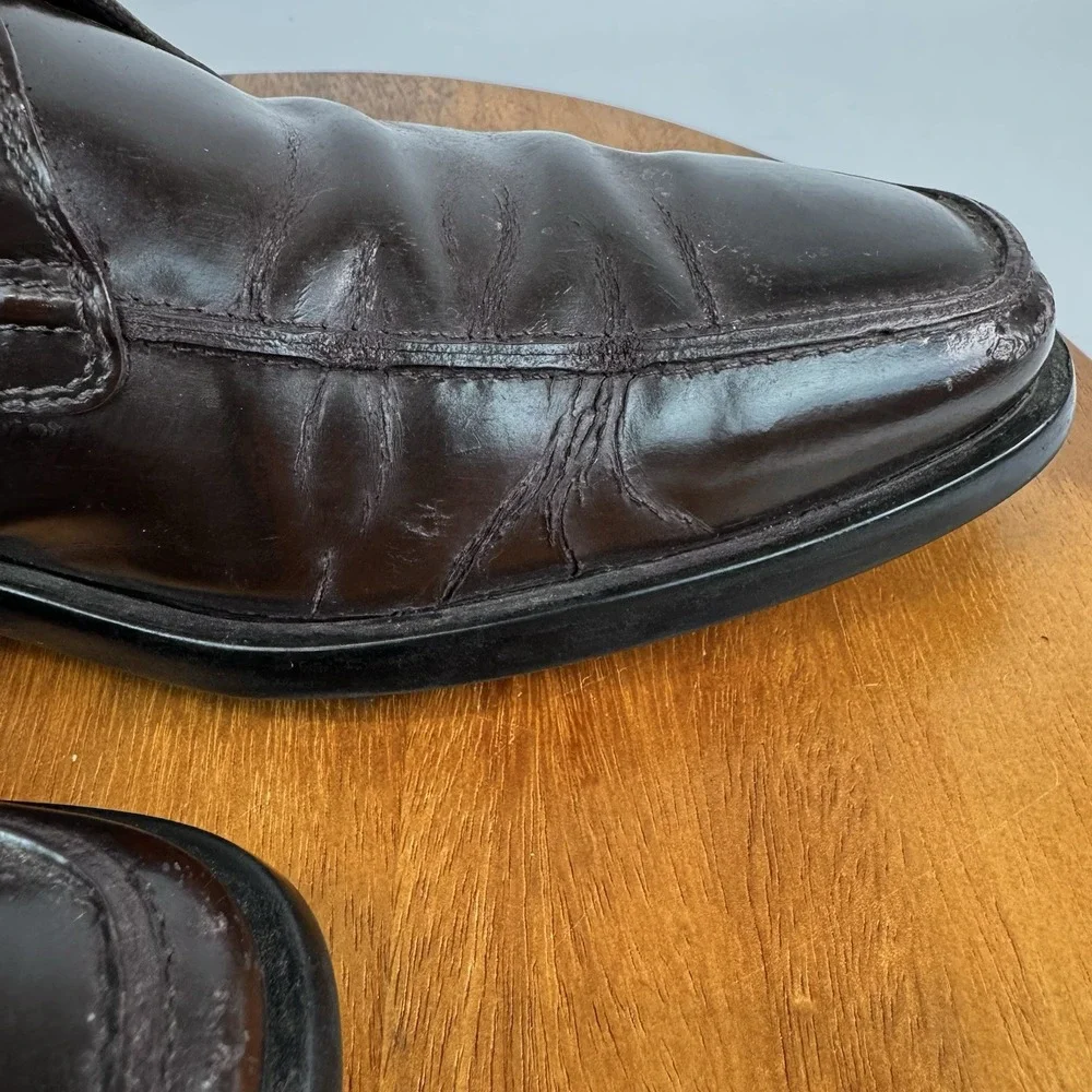 Mens Tod's Brown‎ Patent Leather Casual Comfort Lace Up Driving Shoes Size 8 D